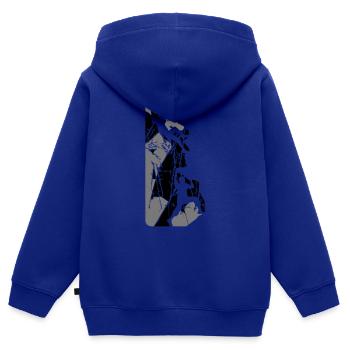 risse kratzer cool nacht mond sonne abend team paa - Kinder Premium Organic Zip Hoodie - Royalblau - Hinten - AI Model Kid Male (0cm)