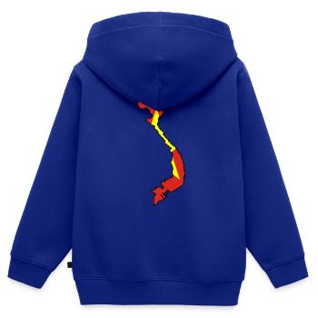 Vietnam - Kinder Premium Organic Zip Hoodie - Royalblau - Hinten - AI Model Kid Male (0cm)