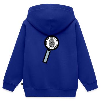 Lupe Fingerabdruck - Kinder Premium Organic Zip Hoodie - Royalblau - Hinten - AI Model Kid Male (0cm)