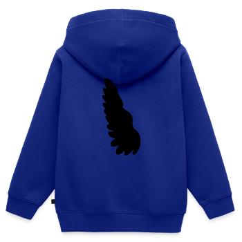 aile - Sweat Premium à capuche zippé enfant bio - bleu roi - Dos - AI Model Kid Male (0cm)