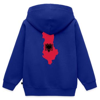 Albanien - Kinder Premium Organic Zip Hoodie - Royalblau - Hinten - AI Model Kid Male (0cm)
