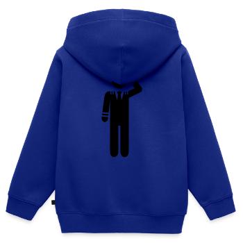 Pilot - Kinder Premium Organic Zip Hoodie - Royalblau - Hinten - AI Model Kid Male (0cm)