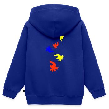Feu de camp coloré - Sweat Premium à capuche zippé enfant bio - bleu roi - Dos - AI Model Kid Male (0cm)
