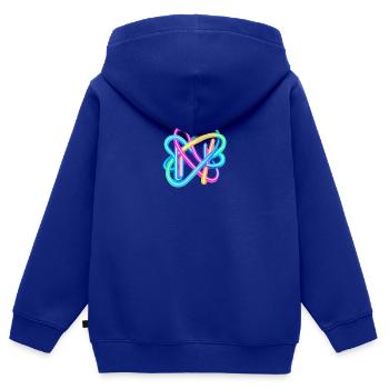 Neon - Kinder Premium Organic Zip Hoodie - Royalblau - Hinten - AI Model Kid Male (0cm)