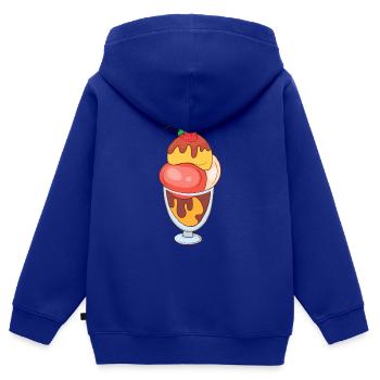 Crème glacée, crème glacée, crème glacée, crème glacée, boule, crème glacée, sundae - Sweat Premium à capuche zippé enfant bio - bleu roi - Dos - AI Model Kid Male (0cm)