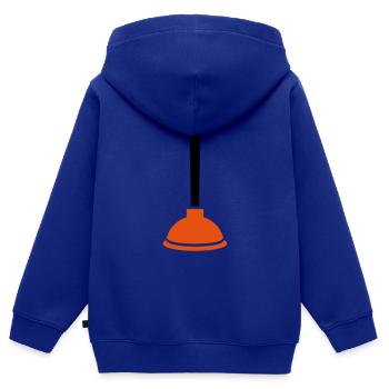 Klempner - Kinder Premium Organic Zip Hoodie - Royalblau - Hinten - AI Model Kid Male (0cm)