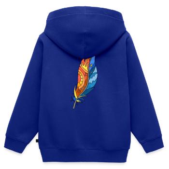 Plume - Sweat Premium à capuche zippé enfant bio - bleu roi - Dos - AI Model Kid Male (0cm)
