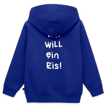 Ich will ein Eis! - Kinder Premium Organic Zip Hoodie - Royalblau - Hinten - AI Model Kid Male (0cm)