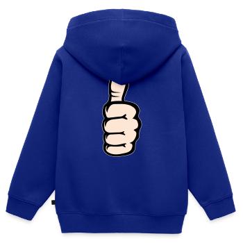 Alles klar OK Hand Symbol - Kinder Premium Organic Zip Hoodie - Royalblau - Hinten - AI Model Kid Male (0cm)