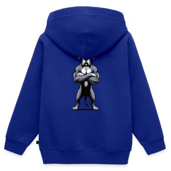 Dogue Allemand Propriétaire Fan de Dogue Allemand - Sweat Premium à capuche zippé enfant bio - bleu roi - Dos - AI Model Kid Male (0cm)