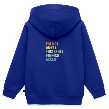 Ich Bin Nicht Böse, Mein Finnischer Akzent - Kinder Premium Organic Zip Hoodie - Royalblau - Hinten - AI Model Kid Male (0cm)