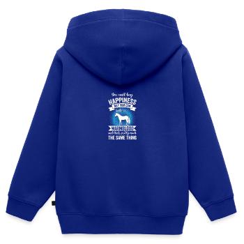 Équitation - Warmblood Horse - Sweat Premium à capuche zippé enfant bio - bleu roi - Dos - AI Model Kid Male (0cm)
