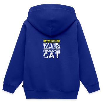 Apropos Himalaya-Katze - Kinder Premium Organic Zip Hoodie - Royalblau - Hinten - AI Model Kid Male (0cm)