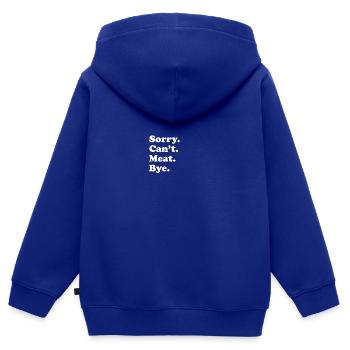 Entschuldigung, Kann Nicht Verabschieden - Fleisch - Kinder Premium Organic Zip Hoodie - Royalblau - Hinten - AI Model Kid Male (0cm)