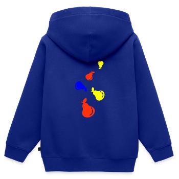 Fruit de la poire - Sweat Premium à capuche zippé enfant bio - bleu roi - Dos - AI Model Kid Male (0cm)