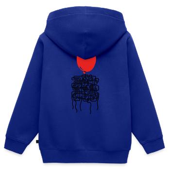 Ballonyrinth Ballon-Faden-Labyrinth - Kinder Premium Organic Zip Hoodie - Royalblau - Hinten - AI Model Kid Male (0cm)