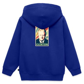 Bill Clinton Vintage Colors - Kids Premium Organic Zip-up Hoodie - royal blue - Back - AI Model Kid Male (0cm)
