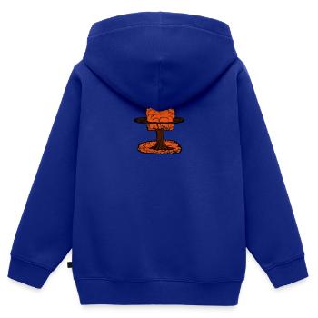 Nuage de champignon d'explosion nucléaire - Sweat Premium à capuche zippé enfant bio - bleu roi - Dos - AI Model Kid Male (0cm)