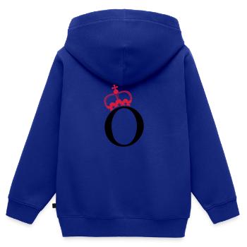 buchstabe O king 002 - Kinder Premium Organic Zip Hoodie - Royalblau - Hinten - AI Model Kid Male (0cm)