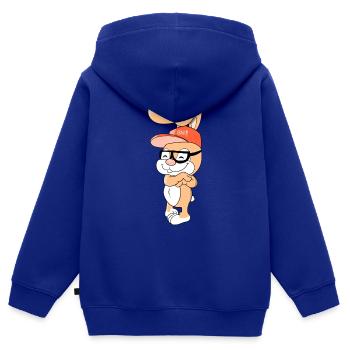 Cool bunny rabbit with cap and glasses - Kids Premium Organic Zip-up Hoodie - royal blue - Back - AI Model Kid Male (0cm)