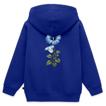 Morning Glory - Kids Premium Organic Zip-up Hoodie - royal blue - Back - AI Model Kid Male (0cm)