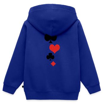 Karten 1 - Kinder Premium Organic Zip Hoodie - Royalblau - Hinten - AI Model Kid Male (0cm)