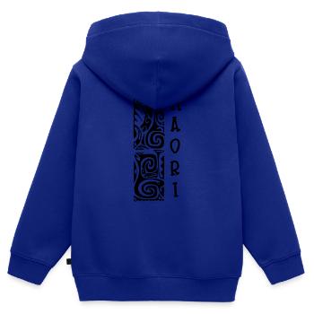 maori - Sweat Premium à capuche zippé enfant bio - bleu roi - Dos - AI Model Kid Male (0cm)