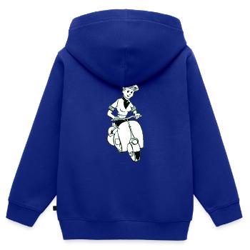 Scooter, Scooter, Retro, Vintage, Driver's License - Kids Premium Organic Zip-up Hoodie - royal blue - Back - AI Model Kid Male (0cm)