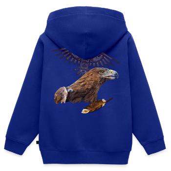 Aigle - Sweat Premium à capuche zippé enfant bio - bleu roi - Dos - AI Model Kid Male (0cm)