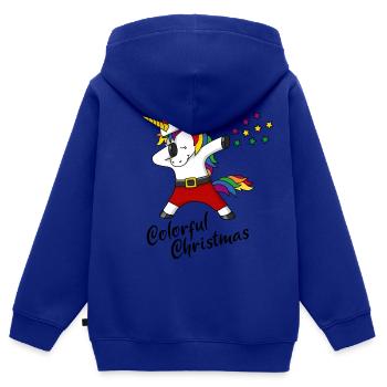 Christmas Unicorn colorful christmas gift - Kids Premium Organic Zip-up Hoodie - royal blue - Back - AI Model Kid Male (0cm)