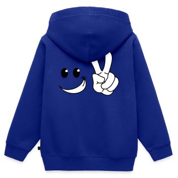 Coole Zeichnung - Kinder Premium Organic Zip Hoodie - Royalblau - Hinten - AI Model Kid Male (0cm)