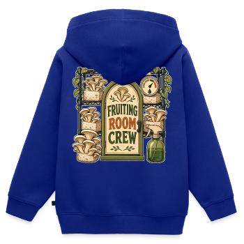 FRUITING ROOM CREW - Kinder Premium Organic Zip Hoodie - Royalblau - Hinten - AI Model Kid Male (0cm)