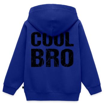 Cool Bro Bruder - Kinder Premium Organic Zip Hoodie - Royalblau - Hinten - AI Model Kid Male (0cm)