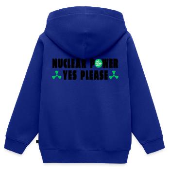 Atomkraft Ja bitte - Kinder Premium Organic Zip Hoodie - Royalblau - Hinten - AI Model Kid Male (0cm)