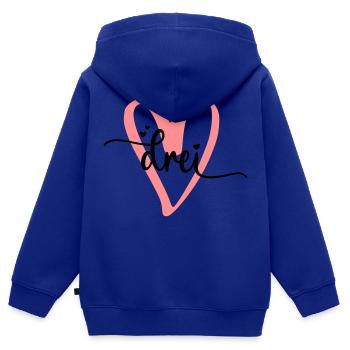 Dritter Geburtstag Herz / 3. Geburtstag / Drei - Kinder Premium Organic Zip Hoodie - Royalblau - Hinten - AI Model Kid Male (0cm)