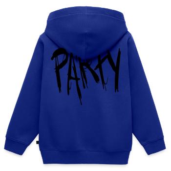 Party - Kinder Premium Organic Zip Hoodie - Royalblau - Hinten - AI Model Kid Male (0cm)