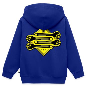 schraubenschlüssel - Kinder Premium Organic Zip Hoodie - Royalblau - Hinten - AI Model Kid Male (0cm)