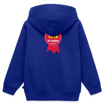Meilleure Tata du monde - Sweat Premium à capuche zippé enfant bio - bleu roi - Dos - AI Model Kid Male (0cm)