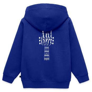 Gitarre Pommesgabel Rock Hardrock & Heavy Metal - Kinder Premium Organic Zip Hoodie - Royalblau - Hinten - AI Model Kid Male (0cm)