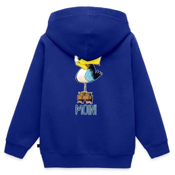 lustige Moin Moewe - Kinder Premium Organic Zip Hoodie - Royalblau - Hinten - AI Model Kid Male (0cm)
