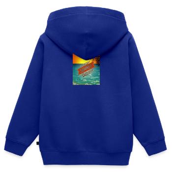 Citations estivales cool - Sweat Premium à capuche zippé enfant bio - bleu roi - Dos - AI Model Kid Male (0cm)