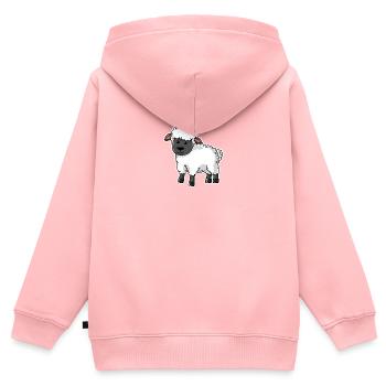 Schaf - Kinder Premium Organic Zip Hoodie - Rosa - Hinten - AI Model Kid Female (0cm)