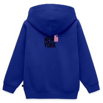 New York - Kinder Premium Organic Zip Hoodie - Royalblau - Hinten - AI Model Kid Male (0cm)