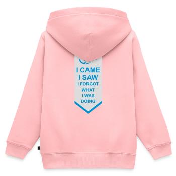 I came saw forget - Kinder Premium Organic Zip Hoodie - Rosa - Hinten - AI Model Kid Female (0cm)