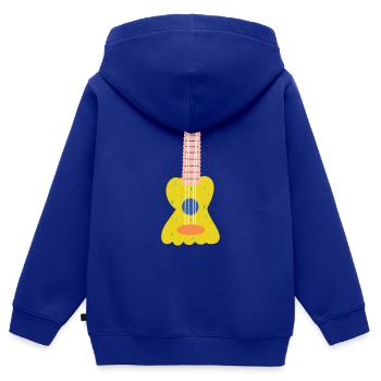 Guitare jaune - Sweat Premium à capuche zippé enfant bio - bleu roi - Dos - AI Model Kid Male (0cm)