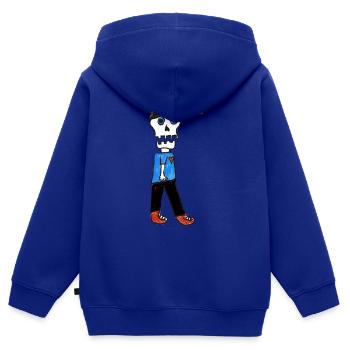 PoolBoy SkullHeart - Kinder Premium Organic Zip Hoodie - Royalblau - Hinten - AI Model Kid Male (0cm)