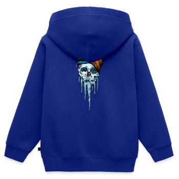 Snow Skull - Kinder Premium Organic Zip Hoodie - Royalblau - Hinten - AI Model Kid Male (0cm)
