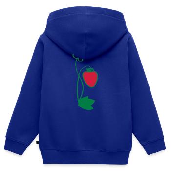 Erdbeere - Kinder Premium Organic Zip Hoodie - Royalblau - Hinten - AI Model Kid Male (0cm)