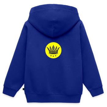Krone - Kinder Premium Organic Zip Hoodie - Royalblau - Hinten - AI Model Kid Male (0cm)