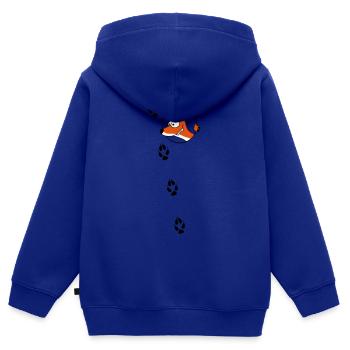 Fuchs Spuren - Kinder Premium Organic Zip Hoodie - Royalblau - Hinten - AI Model Kid Male (0cm)